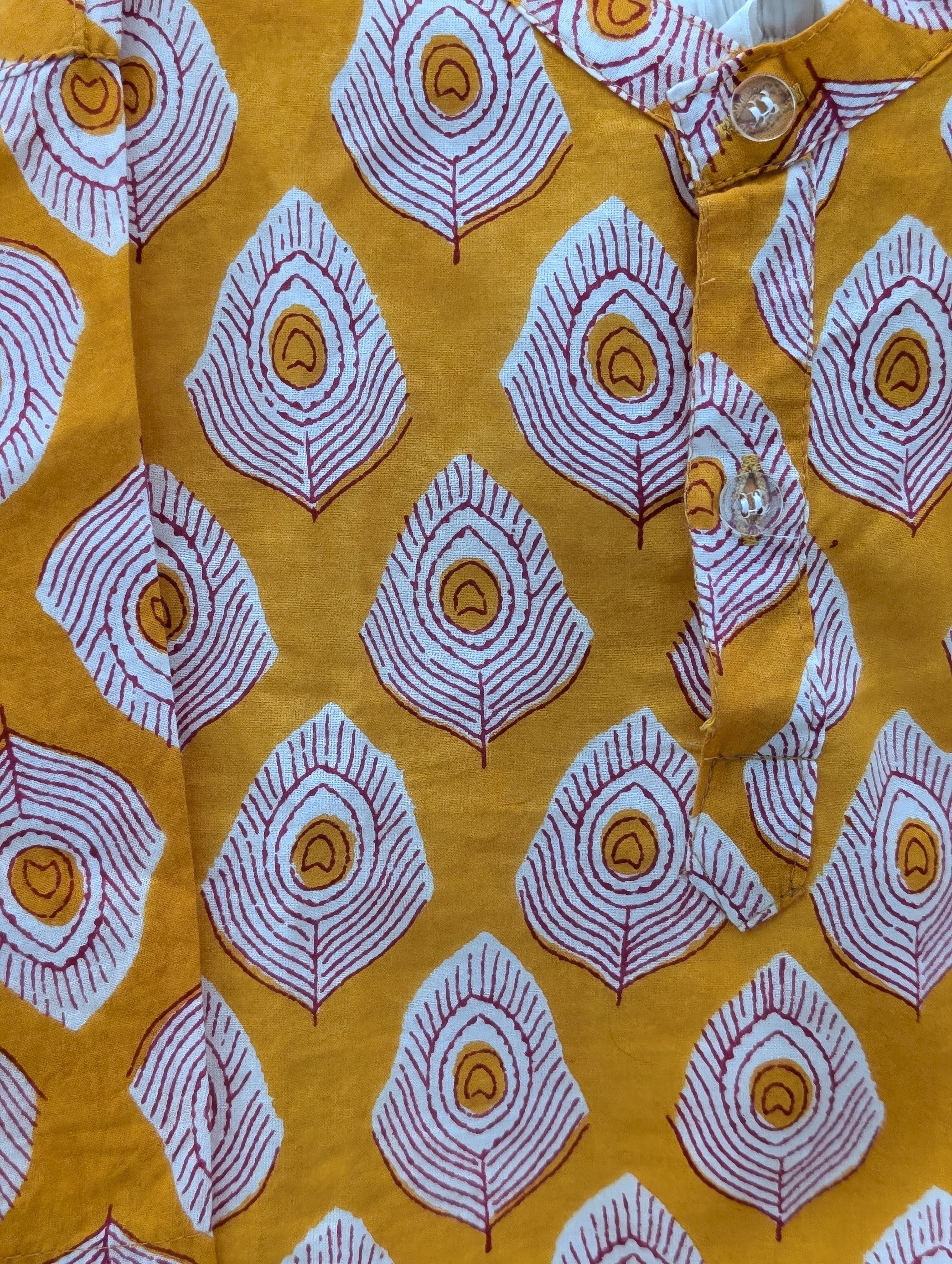 [2-3 years] Preloved Yellow Patterned Kurta