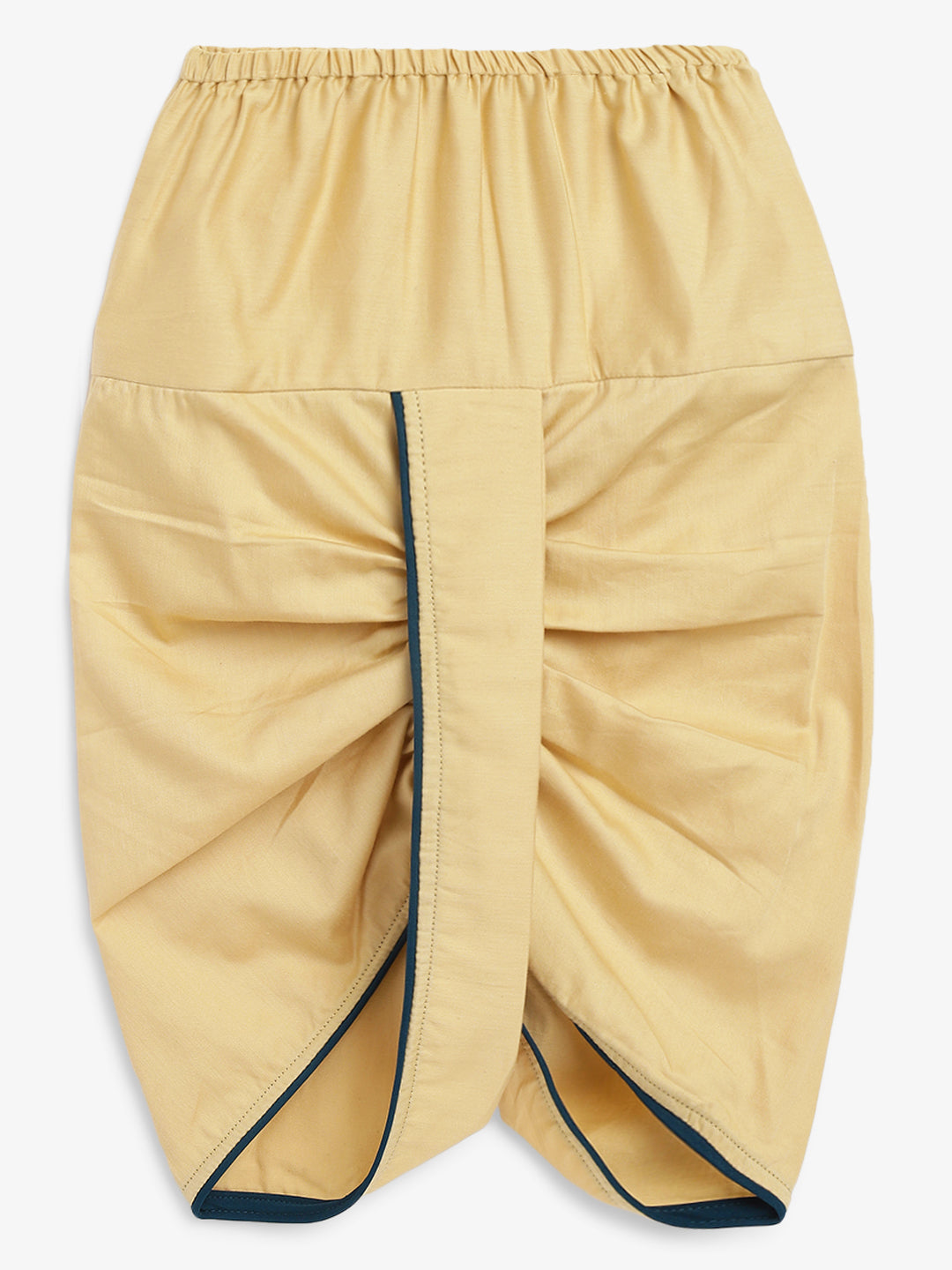 Mehul Cotton Dhoti Kurta in Foil Print in Teal & Gold