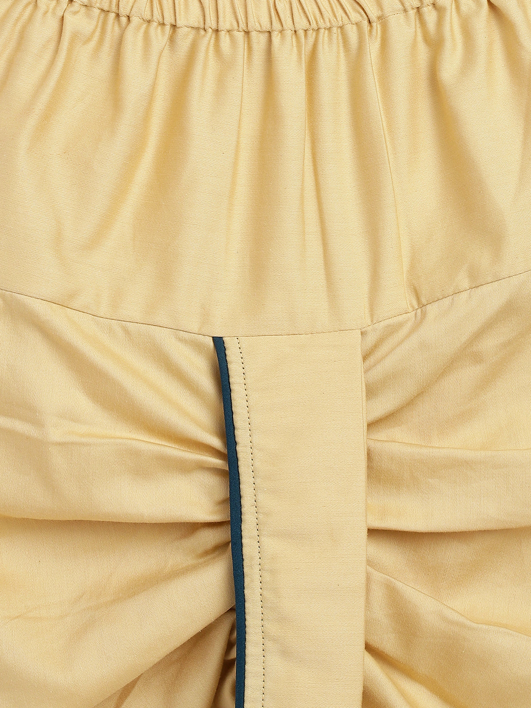 Mehul Cotton Dhoti Kurta in Foil Print in Teal & Gold