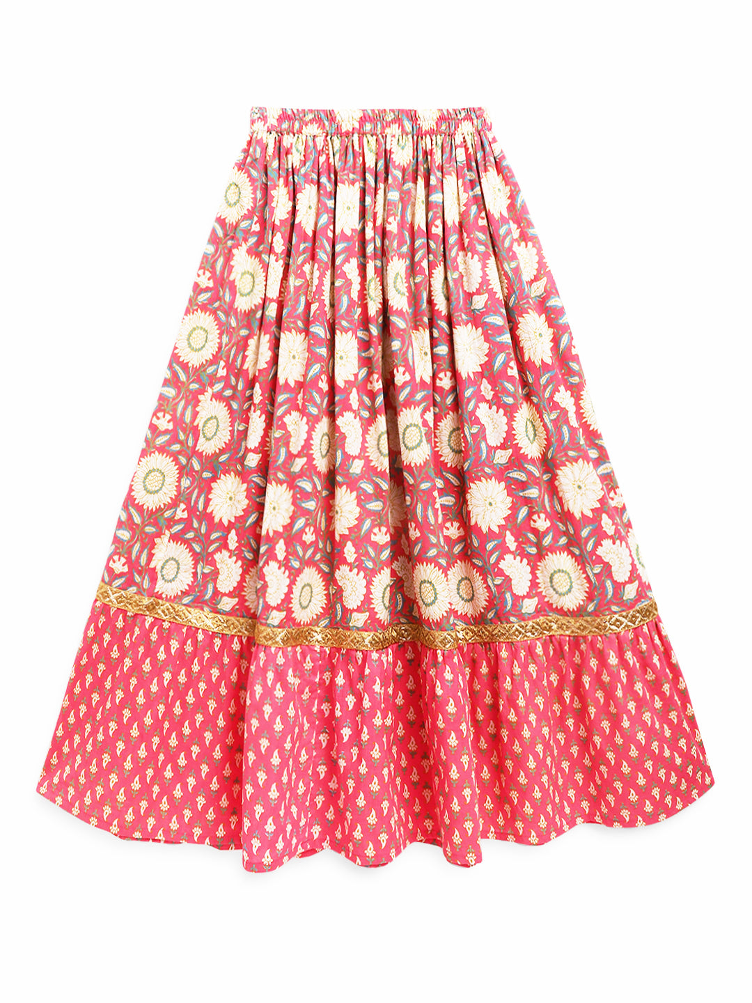 Heer Paisley Pink Lehenga with Angrakha Choli & Dupatta Set