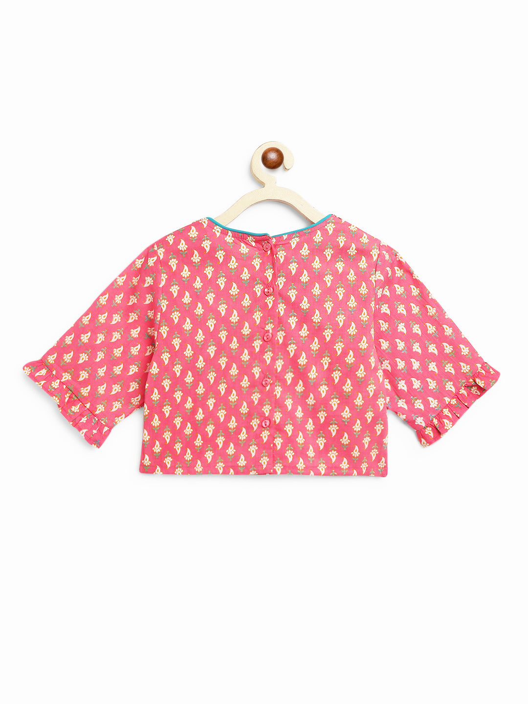 Heer Paisley Pink Lehenga with Angrakha Choli & Dupatta Set