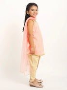 Vaani Dhoti Kurta Set with Dupatta in Khari Print in Pink & Gold