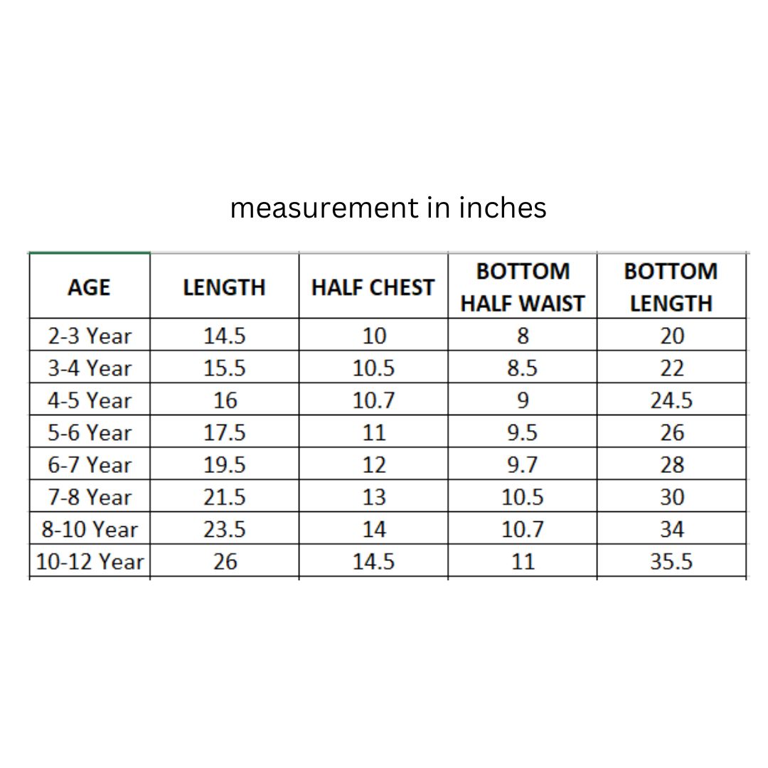 size chart