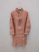 [4-5 yrs] Preloved Pink Beige Embroidered Kurta for Boys