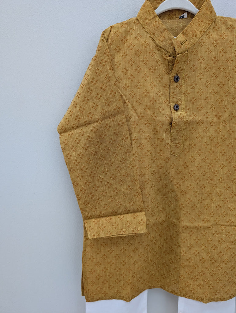 [5-6 years] Preloved Yellow Patterned Kurta Pajama Set