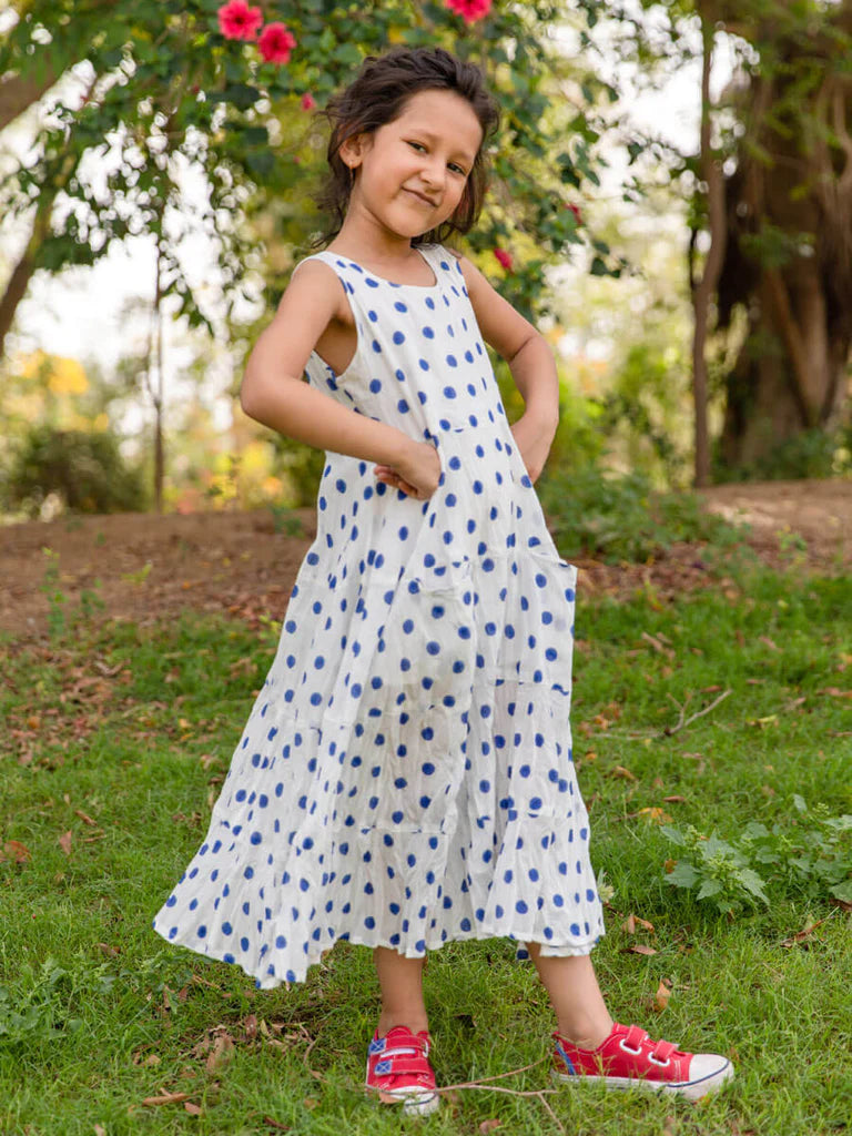 Polka Love Organic Cotton Dress - Nimbu Kids