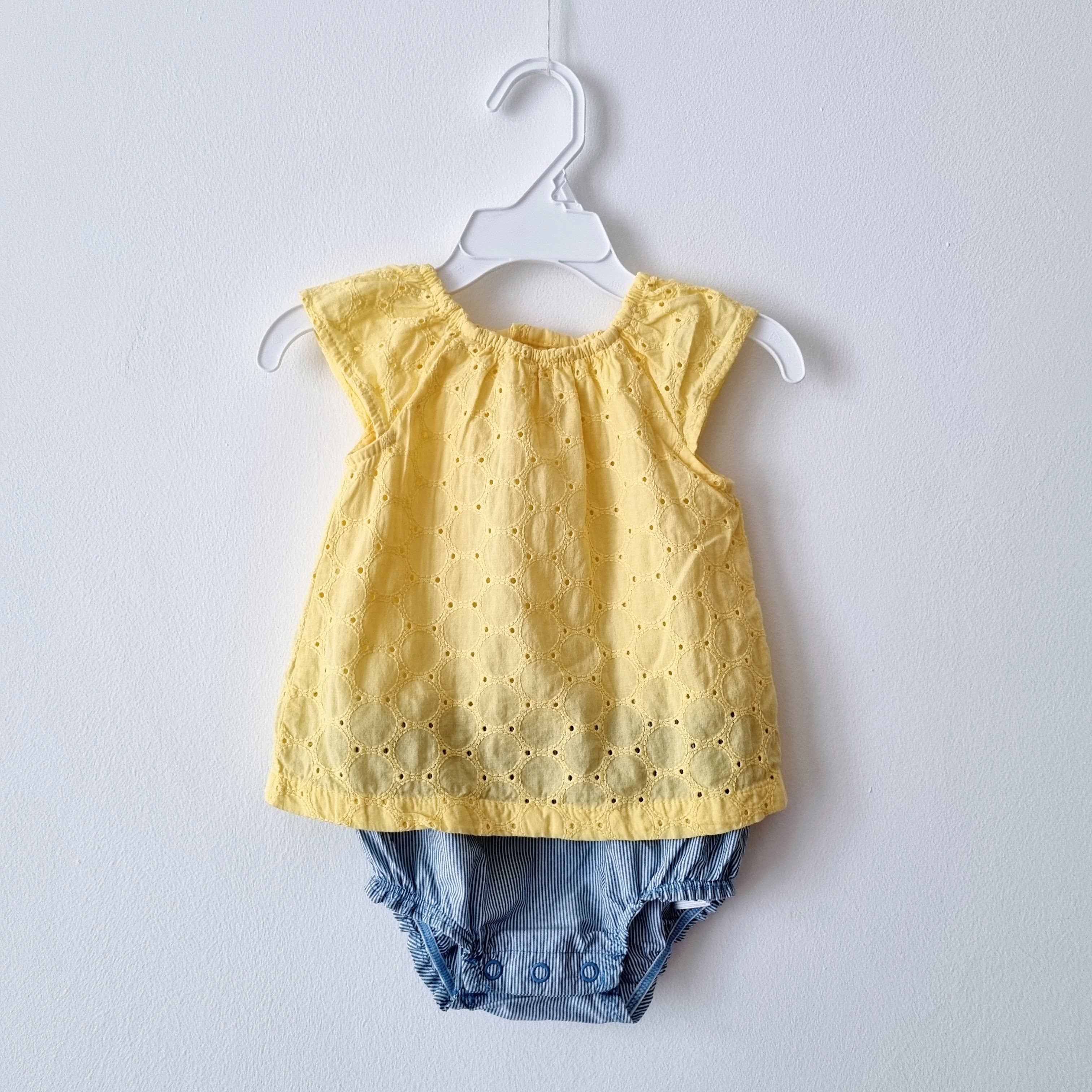 [6-12 months] Preloved Carter's Yellow Sunday Romper - Nimbu Kids