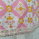 Pastel Pink Ikat Angarkha Kurti with Unicorn Colour Tassels - Nimbu Kids