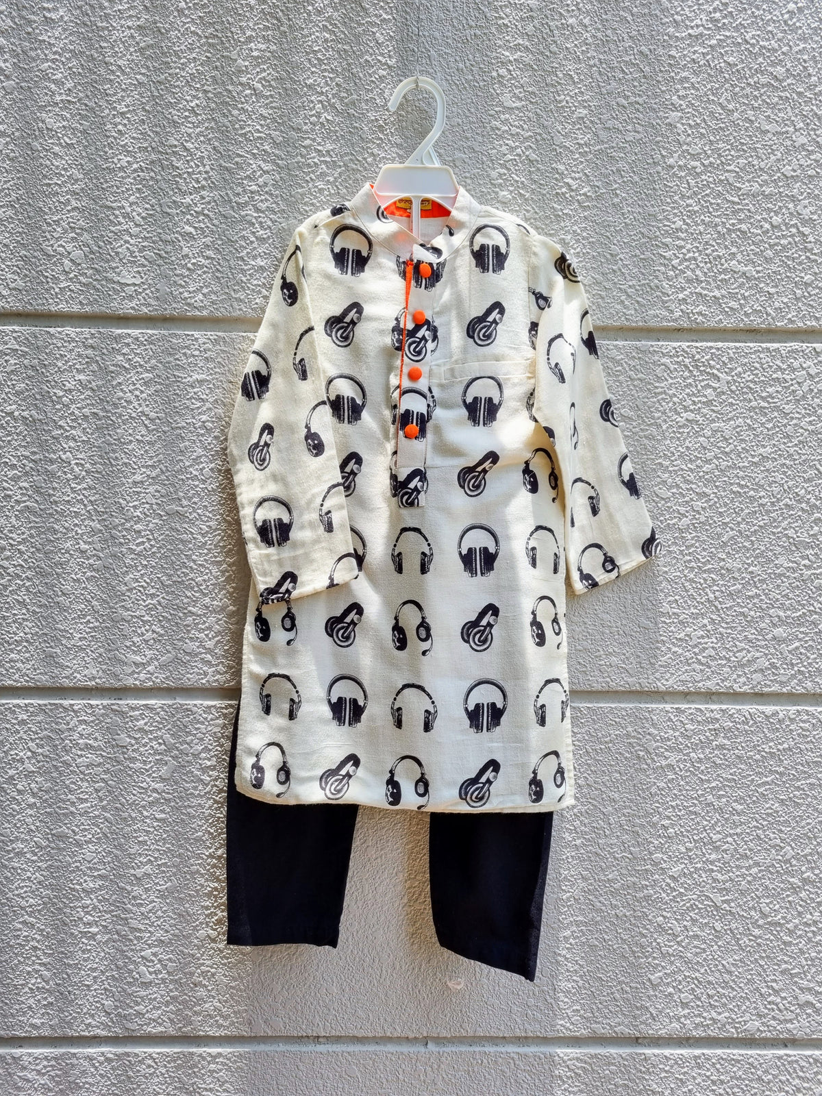 [4-6 yrs] Preloved Designer Rapper Soft Cotton Kurta - Nimbu Kids