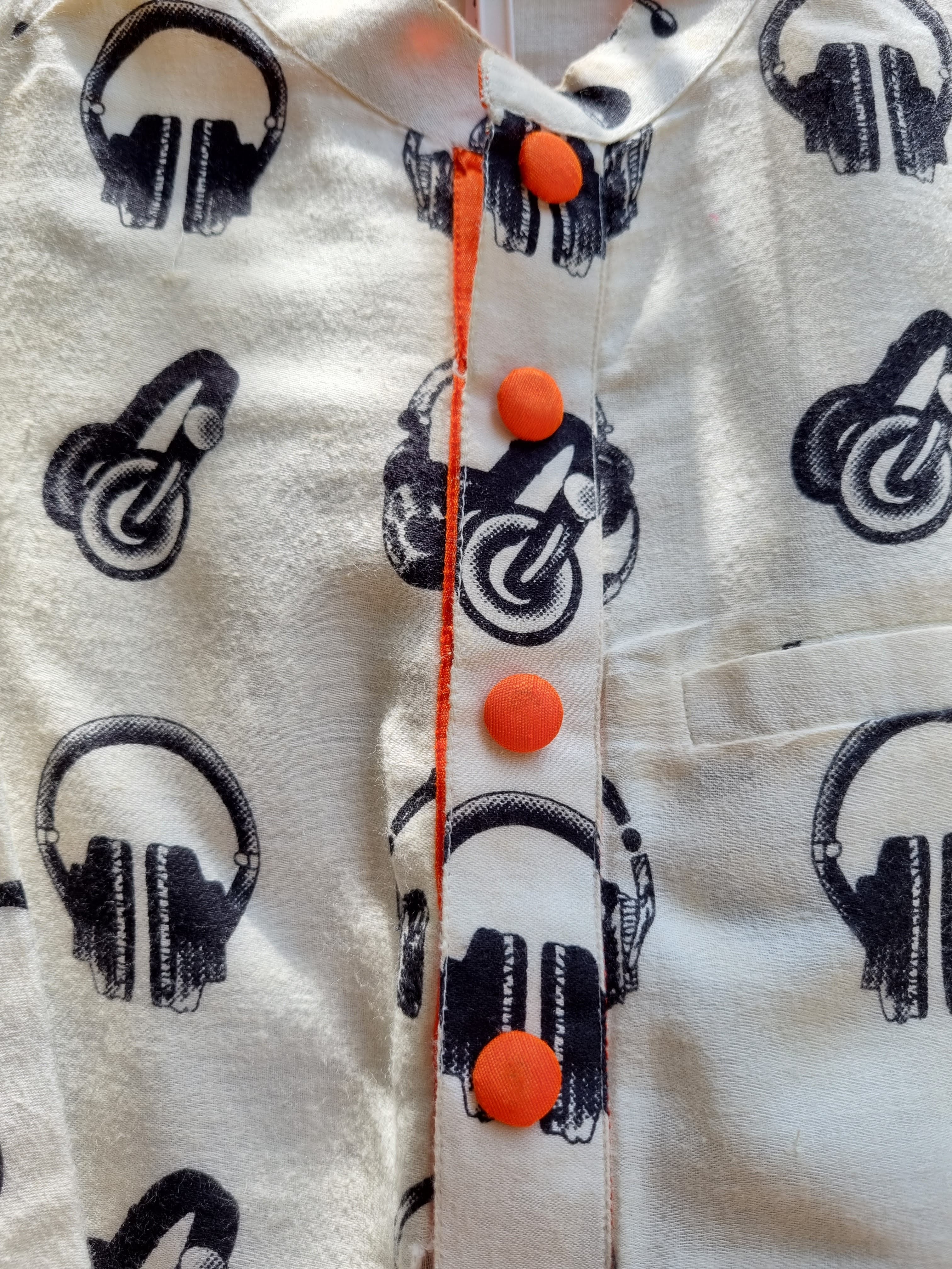 [4-6 yrs] Preloved Designer Rapper Soft Cotton Kurta - Nimbu Kids