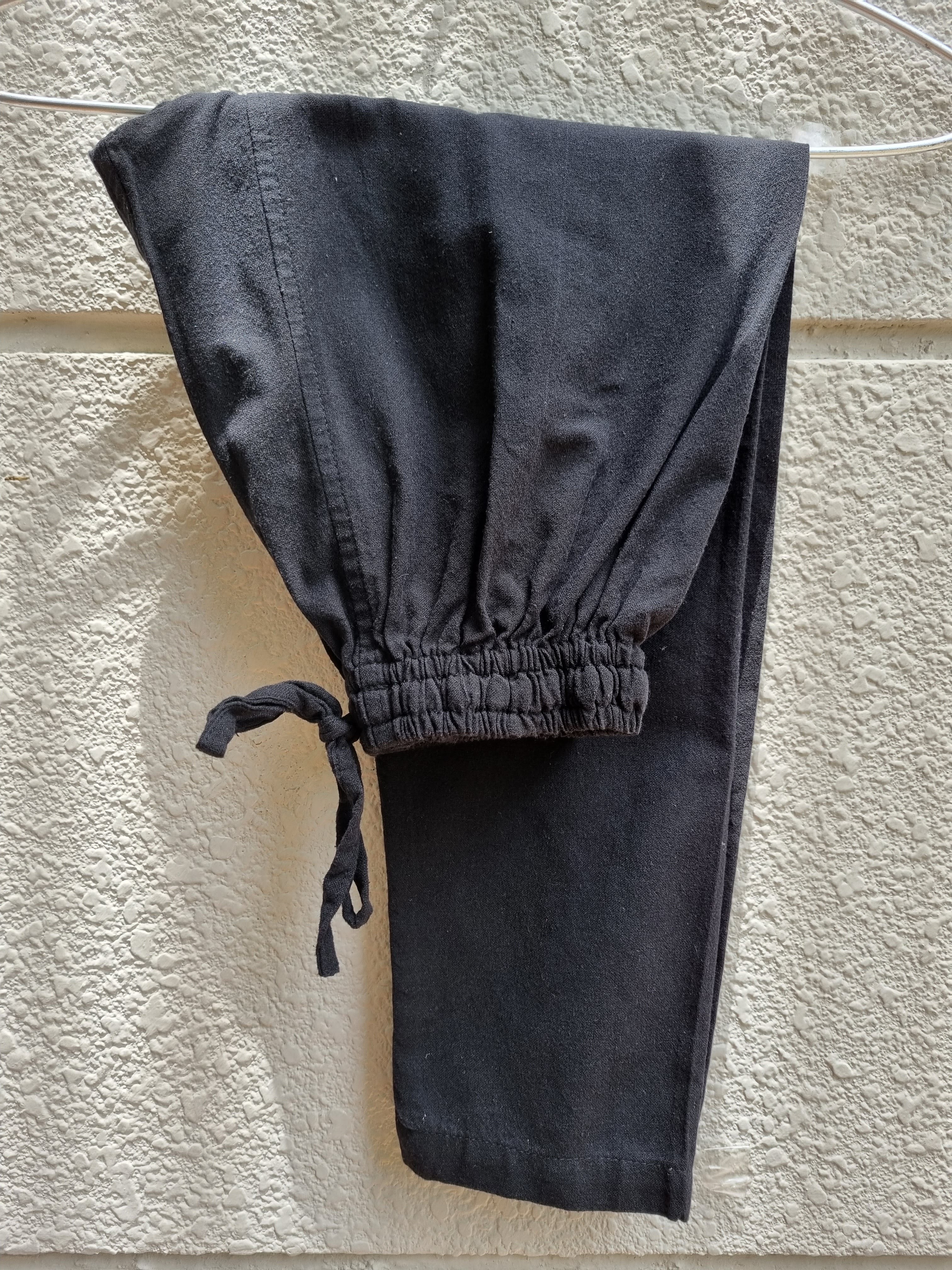 [4-6 yrs] Preloved FabIndia Black Soft Cotton Pajama Pants - Nimbu Kids