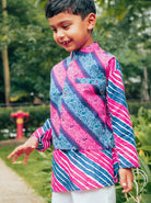 Leheriya Onion Purple Jacket set - Nimbu Kids