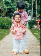 Onion Pink Kurta Pajama with side buttons - Nimbu Kids