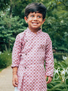 Onion Pink Kurta Pajama with side buttons - Nimbu Kids