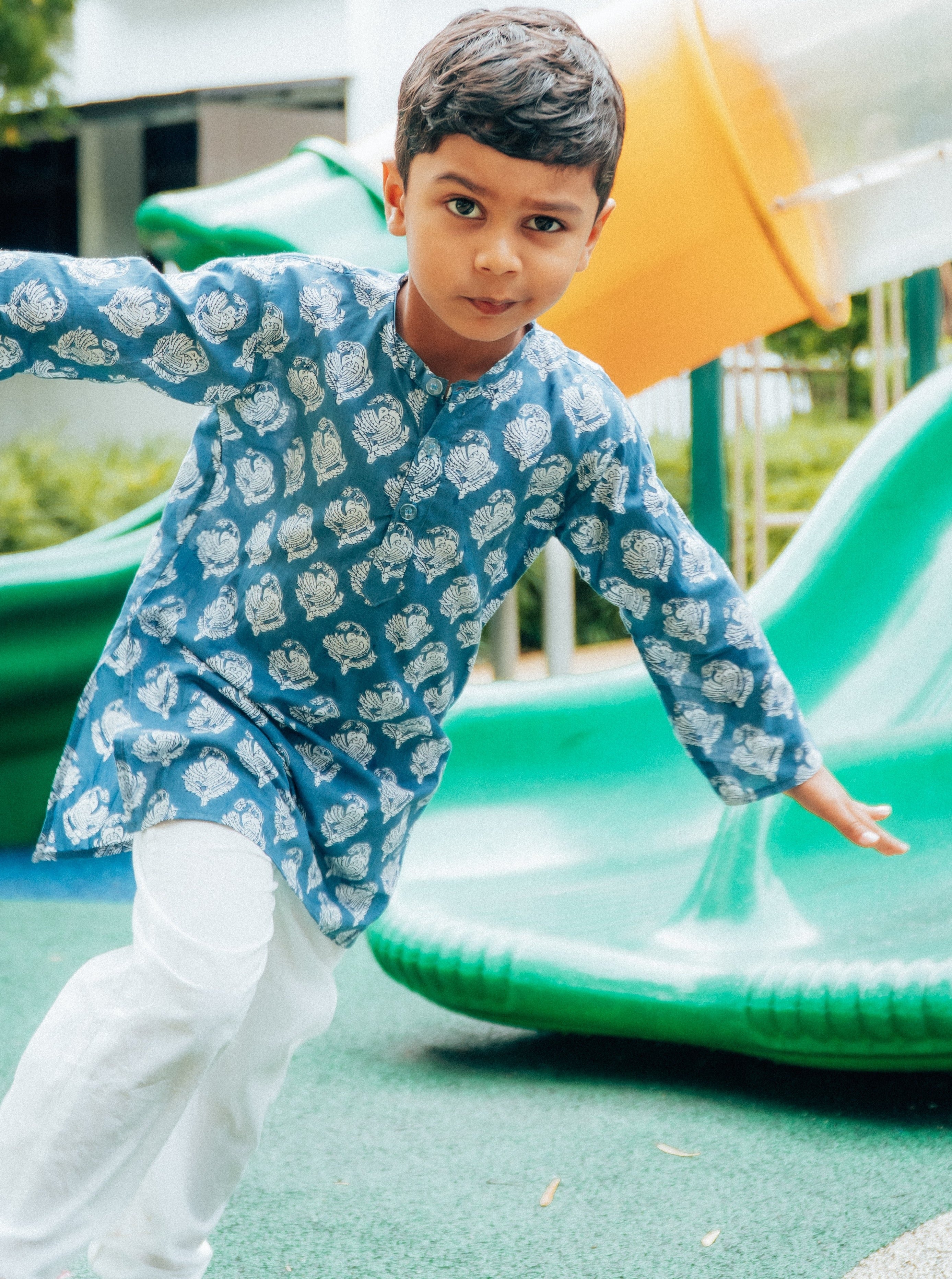 Barkha Indigo Kurta Pajama - Nimbu Kids