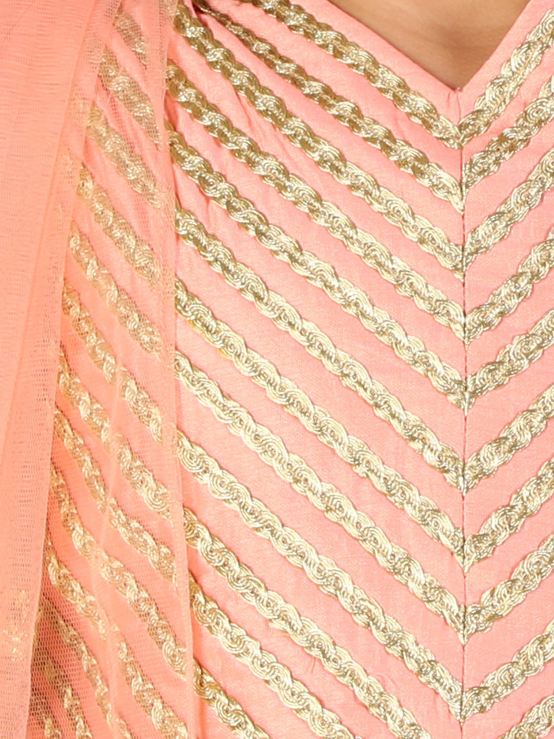 Anna Coral Pink Net Lehenga Choli - Nimbu Kids