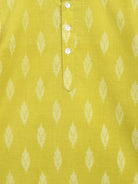Lime Green & Turquoise Ikat Print Cotton Kurta with Dhoti pants - Nimbu Kids