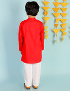 Kali Cotton Kurta Pajama with Stitched Jacket - Nimbu Kids