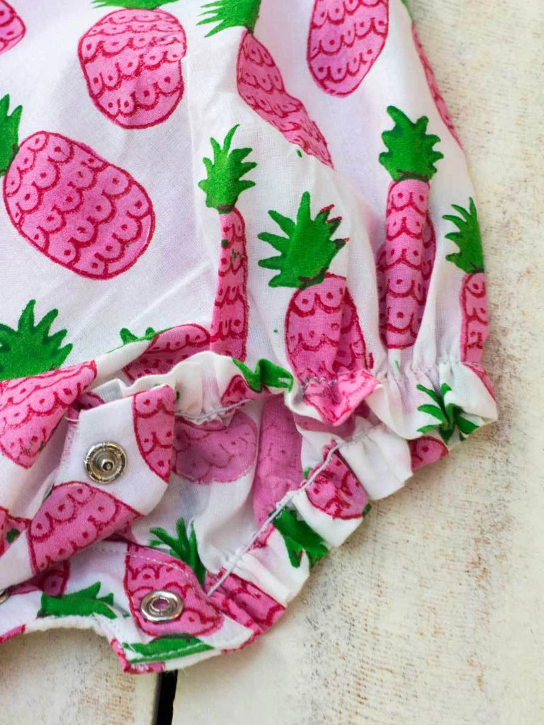 Pineapple Crush Romper in Organic Cotton - Nimbu Kids