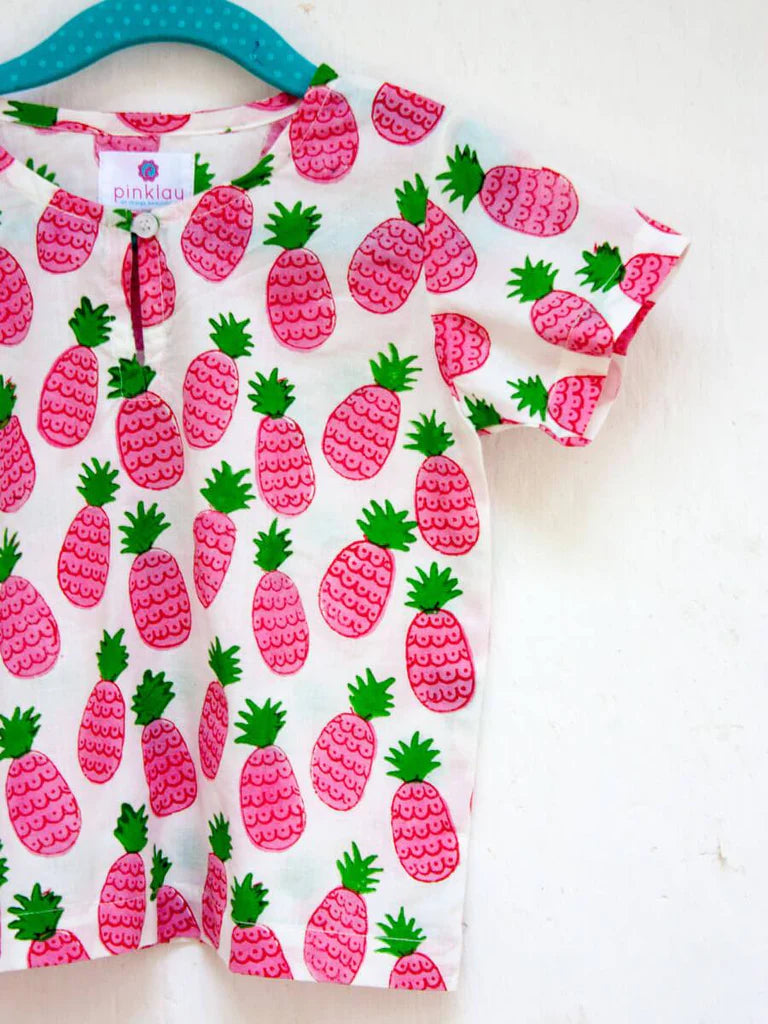 Pineapple Crush Organic Cotton Top & Shorts - Nimbu Kids