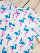 Blue & Pink Flamingo Organic Cotton Shirt Kurta - Nimbu Kids