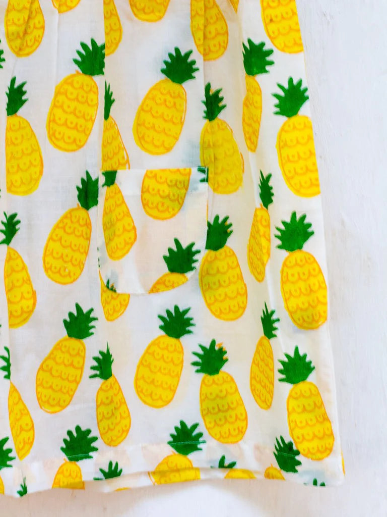 Ananas Everyday Dress with Pocket - Nimbu Kids