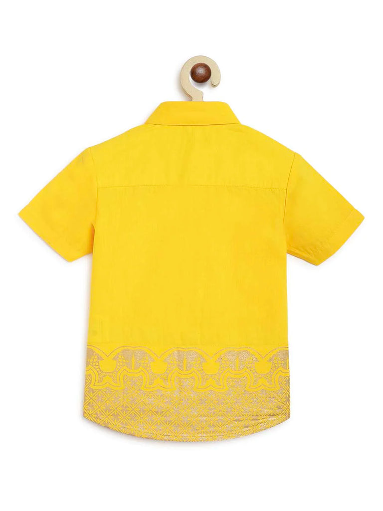 Classic Gold Panel Shirt in Yellow - Nimbu Kids