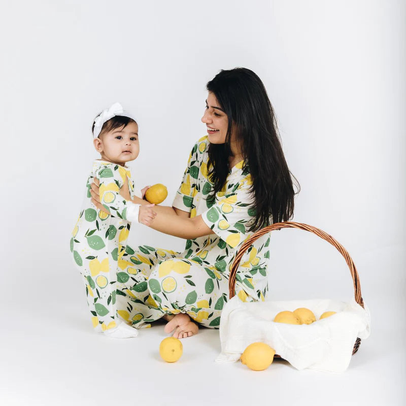 Lemon Long Sleeves Zippie - Nimbu Kids