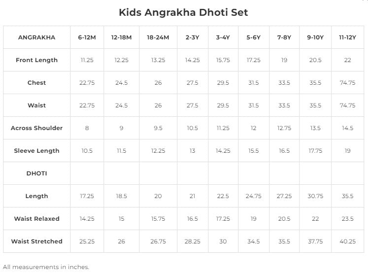 Sitaara Organic Cotton Angrakha Dhoti Set of 2 - Nimbu Kids