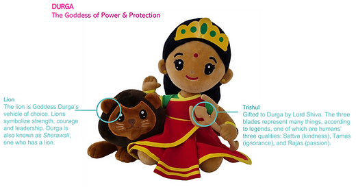 Hindu Toys Durga Devi 6" - Nimbu Kids