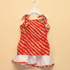 Orange Red Leheriya Stripes Sharara - Nimbu Kids